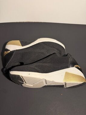 Black Mark Nason Knit Slip-On Sneakers with Gold Accent